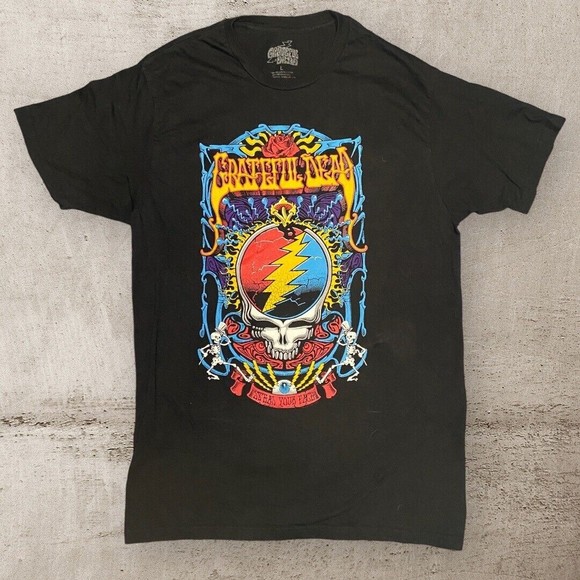 Grateful Dead Other - Grateful Dead Shirt Mens Large Black Steal Your Face Music Short Sleeve Shirt